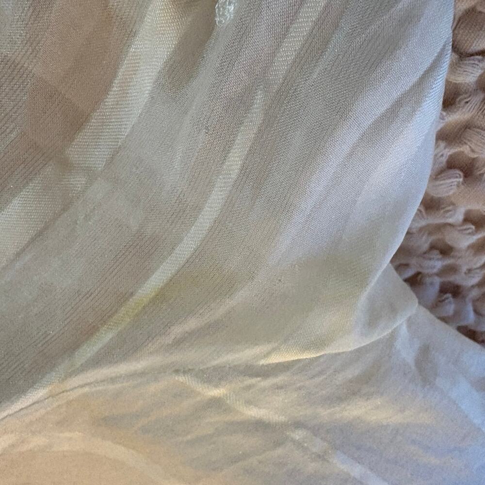 Silk Floral Lace Boho Blouse Cream Embroidered Fairycore Victorian Romantic S - Picture 7 of 12